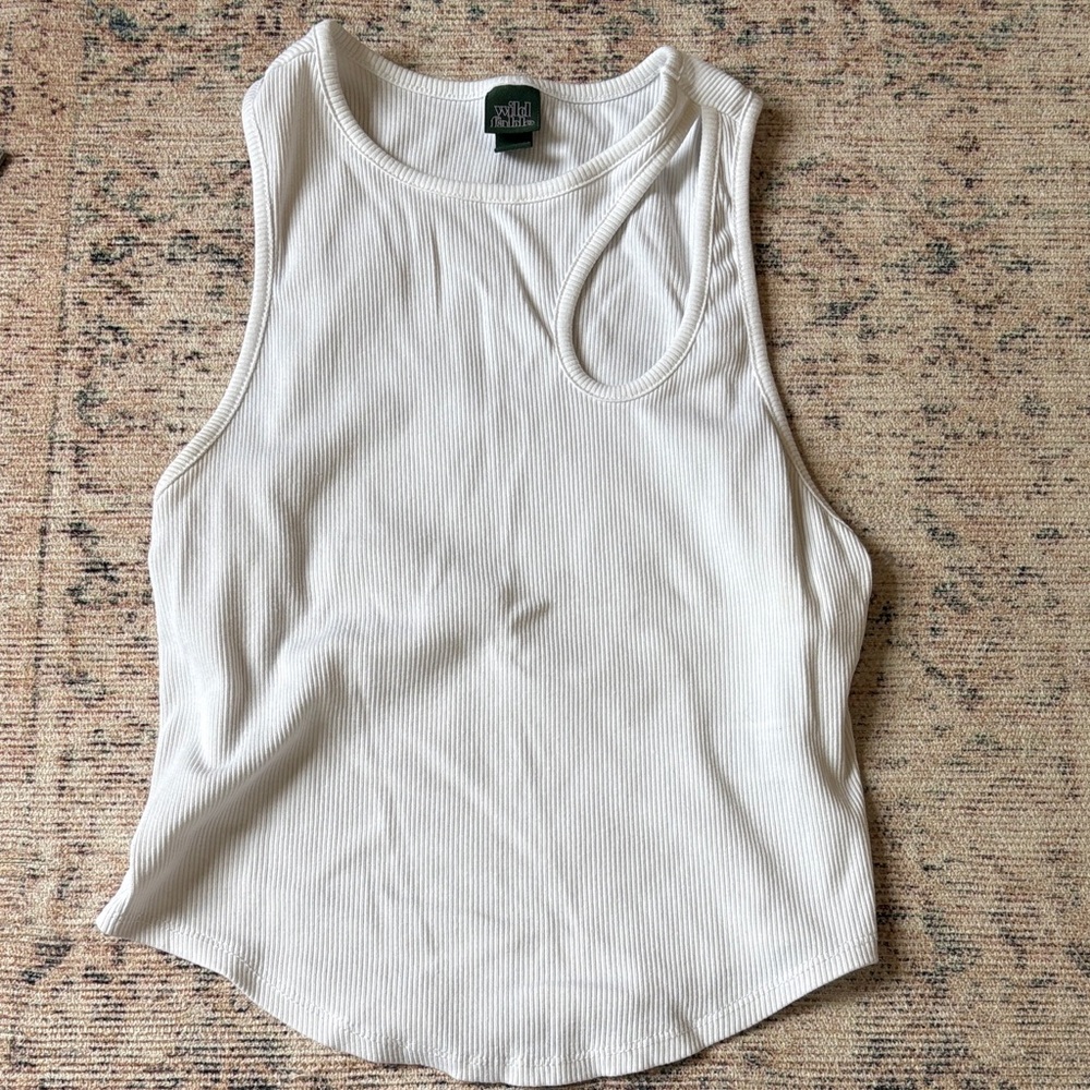 Wild Fable White Eyelet Tank Top